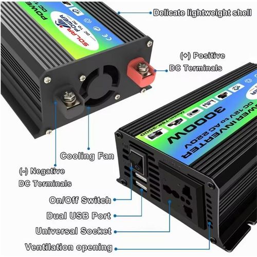 2 (1) Share this product Peaks 3000W DC12V-AC220V Modified Sine Wave Inverter- Black