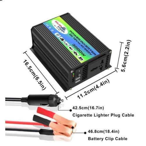 4 (1) Share this product Peaks 3000W DC12V-AC220V Modified Sine Wave Inverter- Black