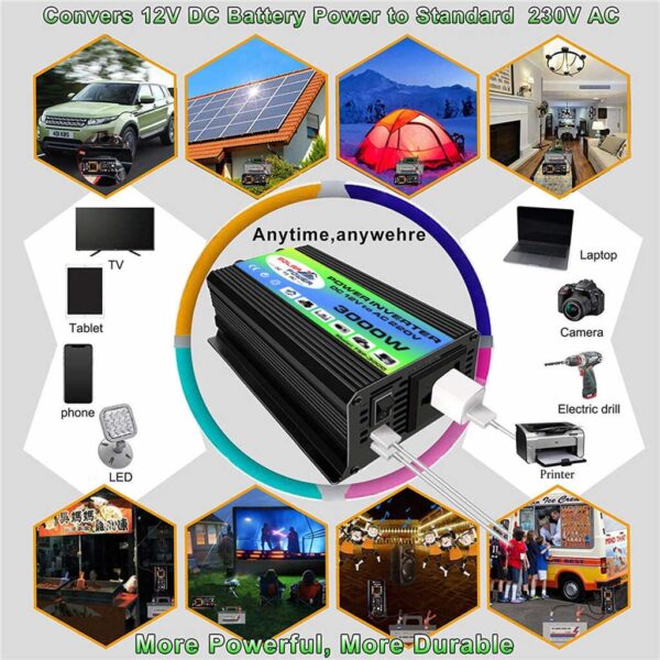 76518f48543ea09844a153499b9f875e Share this product Peaks 3000W DC12V-AC220V Modified Sine Wave Inverter- Black
